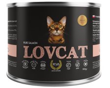 Lovcat Pure Salmon puszka dla kota z łososiem bez zbóż, glutenu i ziaren 70% mięsa dla kota 190g
