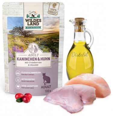 Wildes Land Classic Adult 68% wysokiej jakości mięsa bez glutenu i zbóż saszetka 100g