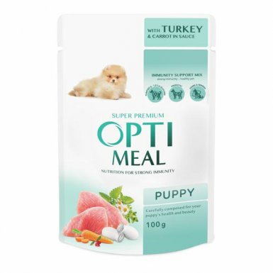 Optimeal Puppy karma dla szczeniąt indyk z marchewką w sosie 100g