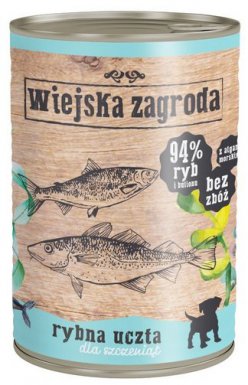 Wiejska Zagroda Puppy Rybna uczta dla szczeniąt puszka 400g