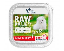 Raw Paleo Dog Mini Puppy Beef monoproteinowa karma z wołowiną w formie smakowitego pasztetu dla szczeniąt