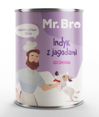 Mr. Bro Indyk z Jagodami puszka dla szczeniąt 400g 