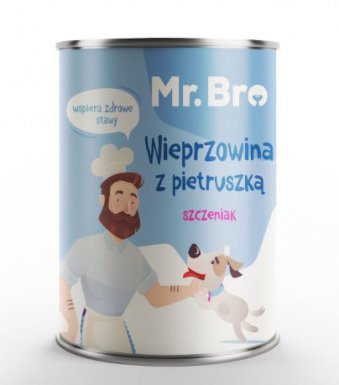 Mr. Bro wieprzowina z pietruszką puszka dla szczeniąt 400g 