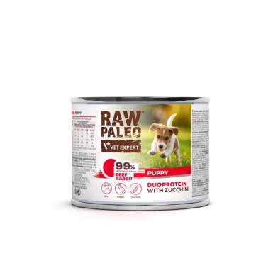 VetExpert RAW PALEO Puppy wołowina z królikiem mokra karma dla szczeniąt 