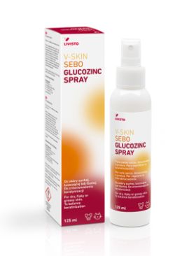 V-Skin Sebo Glucozinc spray z glukonolaktonem znanym ze swoich właściwości nawilżających i antyoksydacyjnych 125ml 