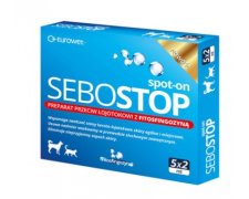 Eurowet Sebostop Spot-on Preparat przeciw łojotokowi z fitosfingozyną dla psów i kotów 5x2ml
