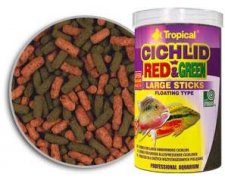 Tropical Cichlid Red & Green Large Stick 250ml - pałeczki ze spiruliną i astaksantyną dla dużych pielęgnic