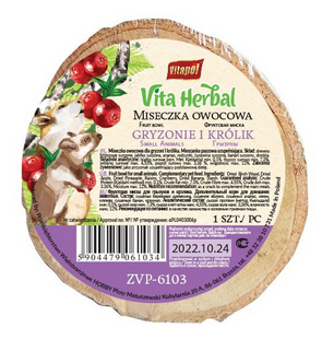 Vitapol miseczka owocowa dla gryzoni i królików 