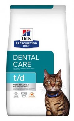Hill's Prescription Diet Feline t/d pomaga utrzymać zdrowie jamy ustnej