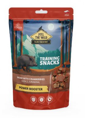 Pokusa Feel The Wild Power Booster smaczki treningowe dzik z żurawiną 200g