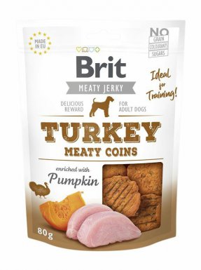 Brit Turkey Meaty Coins talarki z indykiem insektami i dynią dla psa 80g