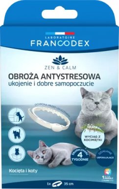 Francodex Obroża antystresowa z kocimiętką dla kotów i kociąt 35cm