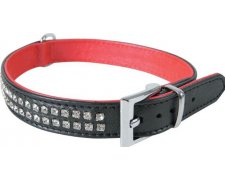 Zolux obroża skórzana z cyrkoniami 30cm