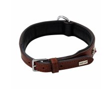 Barry King Obroża skórzana czerwono-czarna dla psa XS 33-38cmx26mm