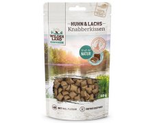 Wildes Land Knabberkissen Huhn & Lachs poduszeczki z kurczakiem i łososiem dla kotów 50g