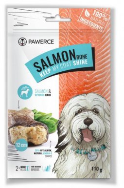 Pawerce Salmon Bone Medium Breeds przysmak dla psa w kształcie kości 2szt/110g