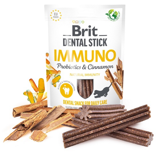 Brit Dental Stick Immuno Probiotics & Cinnamon przysmak dentystyczny z probiotykami dla psa 251g
