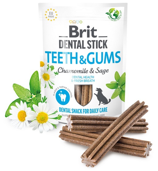 Brit Dental Stick Teeth & Gums with Chamomile & Sage dentystyczny przysmak z rumiankiem i szałwią 251g