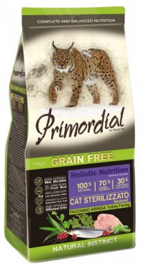 Primordial Cat Grain Free Sterilized Turkey & Herring karma bez z zbóż dla sterylizowanych kotów indyk ze śledziem