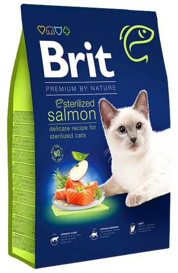 Brit Premium By Nature Cat Sterilized Salmon karma dla sterylizowanych kotów z łososiem 