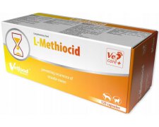 Vetfood L-Methiocid pomaga rozpuszczać istniejące kryształy struwitowe dla psa, kota, chomika lub fretki