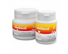 Vetfood L-Methiocid pomaga rozpuszczać istniejące kryształy struwitowe dla psa, kota, chomika lub fretki