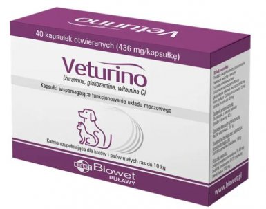 Biowet Veturino wspomaganie układu moczowego dla kotów i psów do 10kg 40kaps