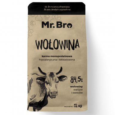 Mr.Bro Monoproteinowa Sucha Karma dla psów dorosłych z wołowiną