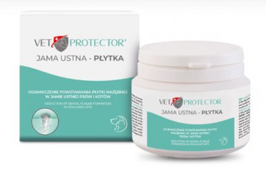 JM Sante Vet Protector Płytka proszek do higieny jamy ustnej psa i kota 60g