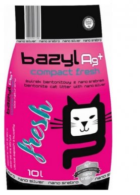 Bazyl Ag+ Compact Fresh żwirek z nano srebrem odświeżający dla kota 10L