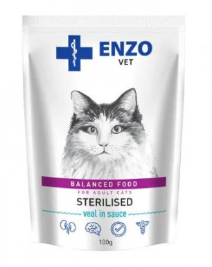 Enzo Vet Sterilised dla kotów po sterylizacji karma z cielęciną w sosie dla kota 100g
