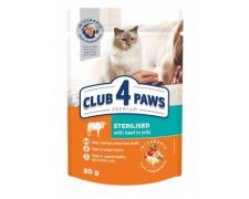 Club 4 Paws kurczak Sterilised saszetka dla sterylizowanych kotów z kurczakiem 80g