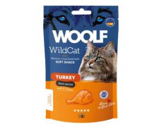 Woolf WildCat Soft Snack Turkey to delikatne i soczyste przysmaki z indykiem dla kotów starszych i sterylizowanych 50g