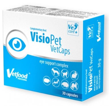 VetFood VisioPet VetCaps prawidłowe funkcjonowanie narządu wzroku 30 capsules