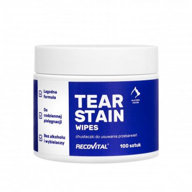 Recovet Tear Stain Wipes chusteczki do oczu dla psów i kotów 100szt