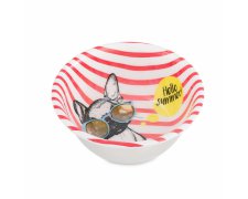 Barry King Miska dla psa ze stali nierdzewnej emaliowana wzór French Buldog 470ml