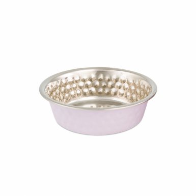 Barry King Miska dla psa fioletowa tłoczona wzór plaster miodu stal nierdzewna 470ml