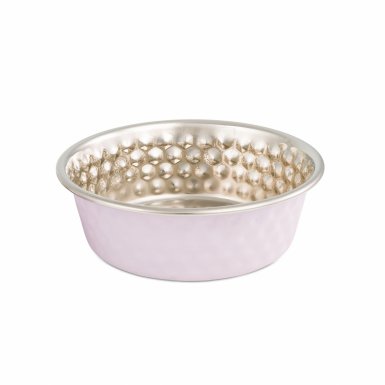 Barry King Miska dla kota lub psa fioletowa tłoczona wzór plaster miodu stal nierdzewna 260ml