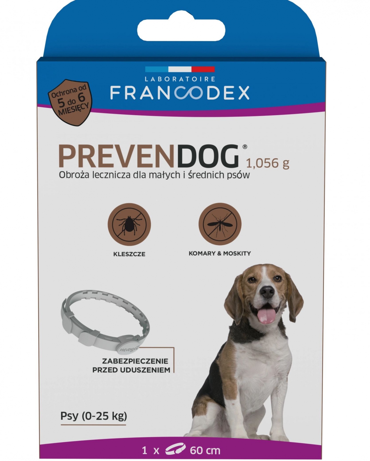Francodex Prevendog Obroża biobójcza dla małych i średnich psów do 25 kg