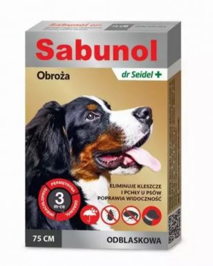 Sabunol odblaskowa obroża na kleszcze dla psa