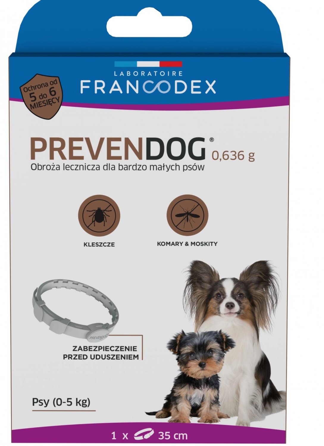 Francodex Prevendog Obroża biobójcza dla małych psów do 5kg