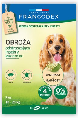 Franodex Obroża dla średnich psów od 10 kg do 20 kg odstraszająca insekty 60 cm 