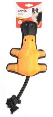 Camon Dog Toy Nylonowy dziobak z piszczałką i liną 38 cm