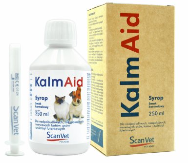 ScanVet KalmAid 250ml - dla nadpobudliwych, nerwowych psów i kotów