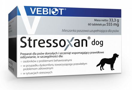 Stressoxan Dog dla psów i szczeniąt z problemami behawioralnymi 60 tabletek