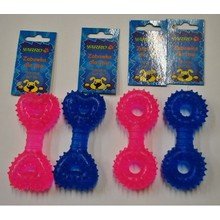 Yarro przezroczysty hantel z serduszkiem zabawka dla psa 11cm