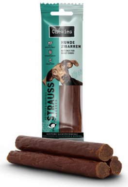 Chewies Hundezigarren Straub & Beeren przysmak dla psa o smaku strusia z owocami 75g