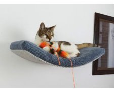 Cat's Atelie Wisząca półka na ścianę dla kota w kształcie łuku. Spód w kolorze kremowym 60cm 