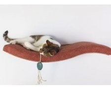Cat's Atelie Wisząca półka na ścianę dla kota w kształcie fali. Spód w kolorze musztardowym 75cm 