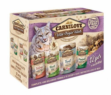 Carnilove Cat Wild Origin Fillets saszetki dla kota multipack 12x85g
